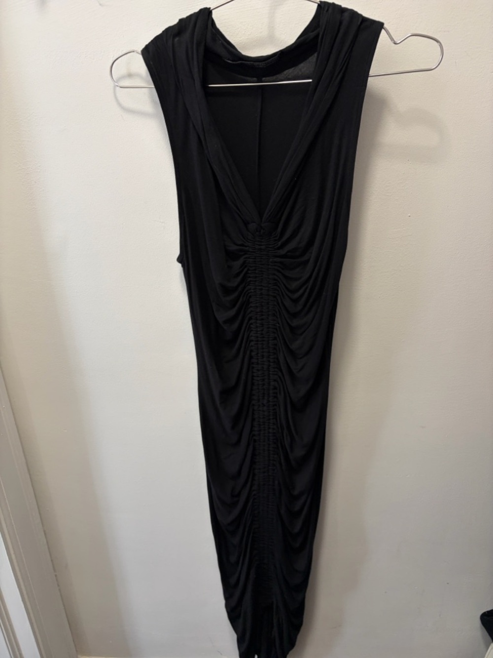 All Saints Black Draped Ruched Dresd